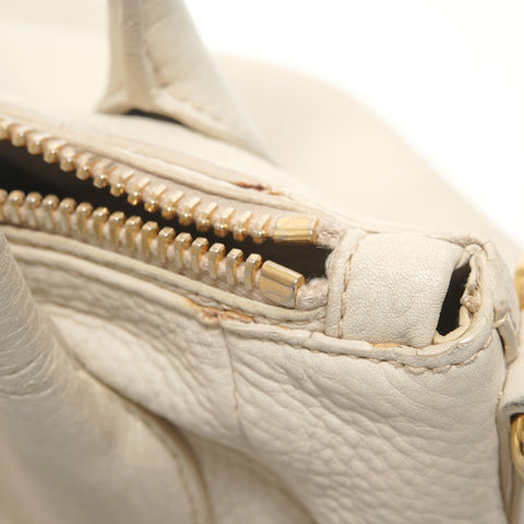 PRADA 2way leather Tote Bag Ivory WS28395
