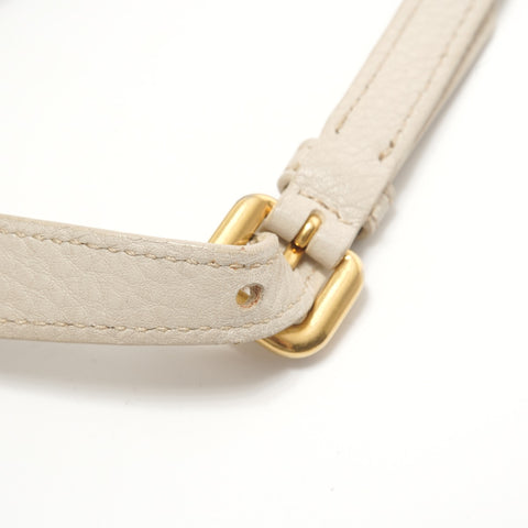 PRADA 2way leather Tote Bag Ivory WS28395