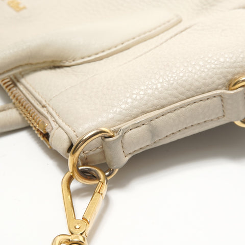 PRADA 2way leather Tote Bag Ivory WS28395