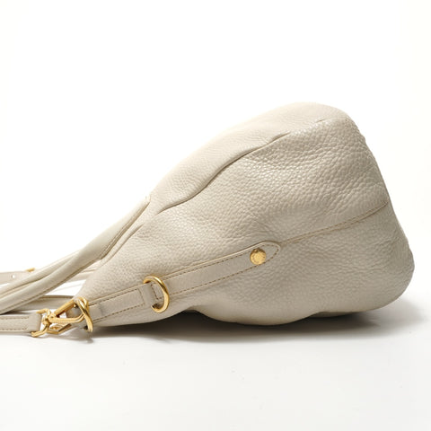 PRADA 2way leather Tote Bag Ivory WS28395