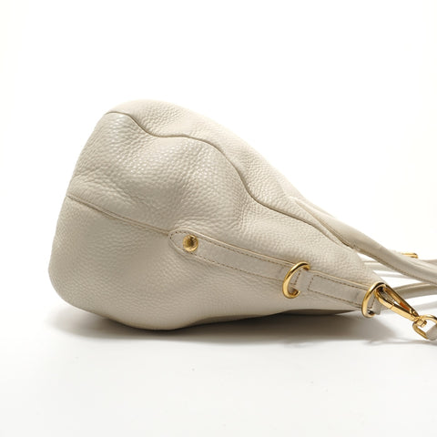 PRADA 2way leather Tote Bag Ivory WS28395