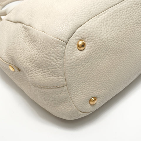PRADA 2way leather Tote Bag Ivory WS28395
