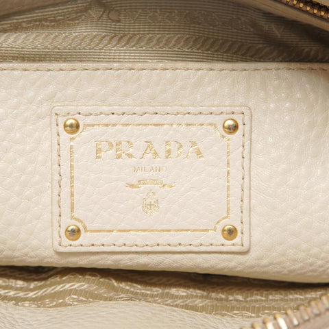 PRADA 2way leather Tote Bag Ivory WS28395