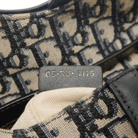 Christian Dior Trotter Canvas Saddlebag Handbag Navy WS28399