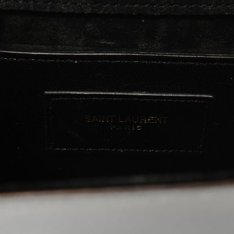YVES SAINT LAURENT Tassel YSL logo Shoulder Bag Silver WS28400