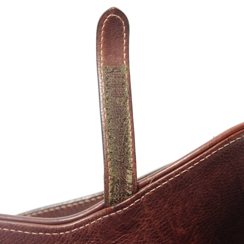 Christian Dior Saddle Leather Embroidery Floral Pattern Shoulder Bag Brown WS28401