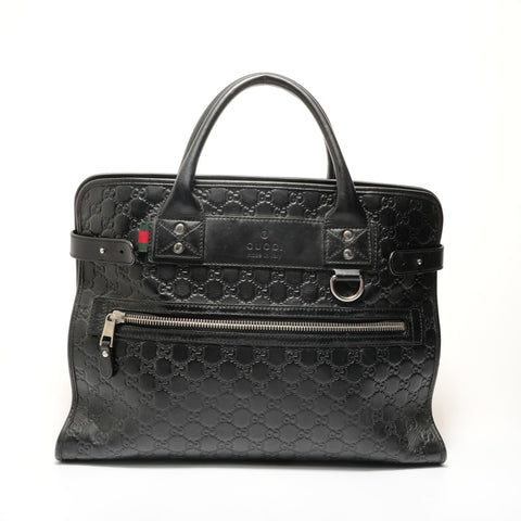GUCCI GG Shima Leather Handbag black WS28403