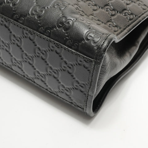 GUCCI GG Shima Leather Handbag black WS28403
