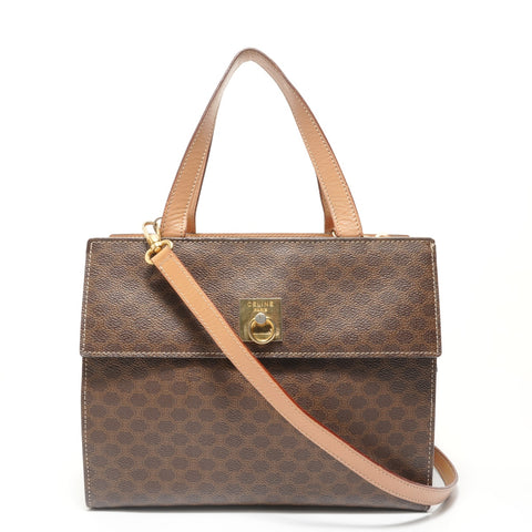 LOUIS VUITTON Macadam PVC Shoulder Bag Brown WS28406