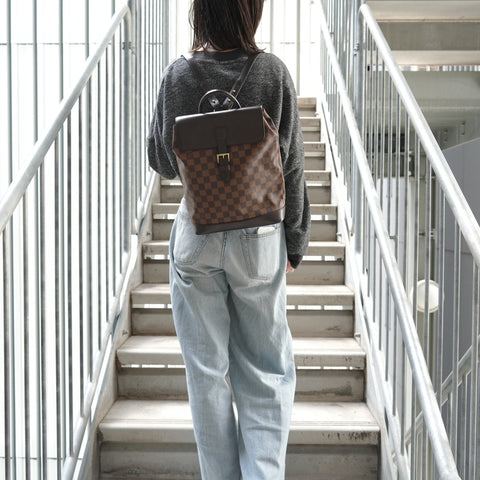 LOUIS VUITTON 1998 Damier Soho Backpack  Daypack Brown WS28407