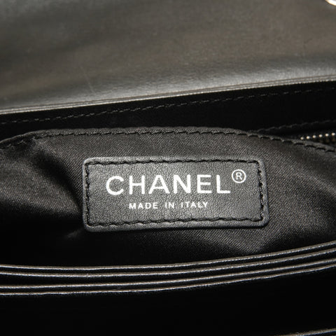 CHANEL Item No. 16, Lambskin Matelass, Metal Silver Shoulder Bag black WS28408
