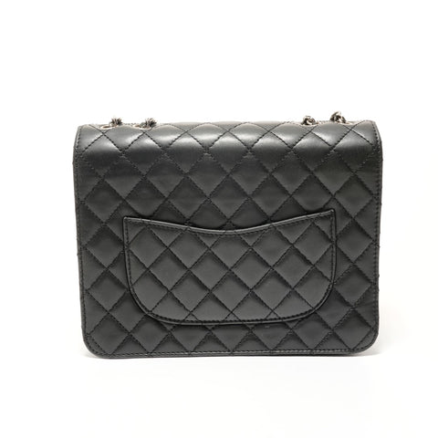 CHANEL Item No. 16, Lambskin Matelass, Metal Silver Shoulder Bag black WS28408
