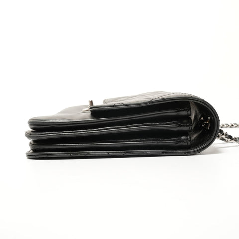 CHANEL Item No. 16, Lambskin Matelass, Metal Silver Shoulder Bag black WS28408