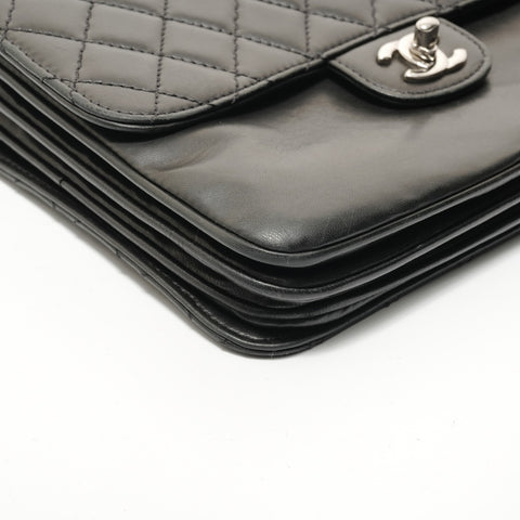 CHANEL Item No. 16, Lambskin Matelass, Metal Silver Shoulder Bag black WS28408