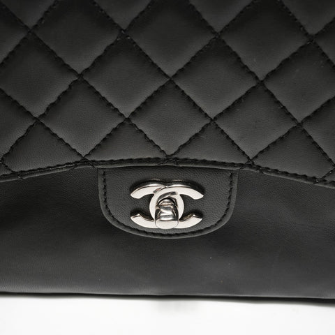 CHANEL Item No. 16, Lambskin Matelass, Metal Silver Shoulder Bag black WS28408