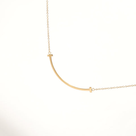 TIFFANY&Co. Au750 T Smile Necklace gold WS28414