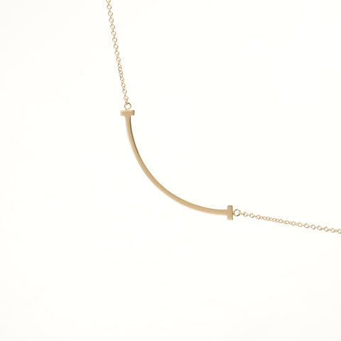 TIFFANY&Co. Au750 T Smile Necklace gold WS28416