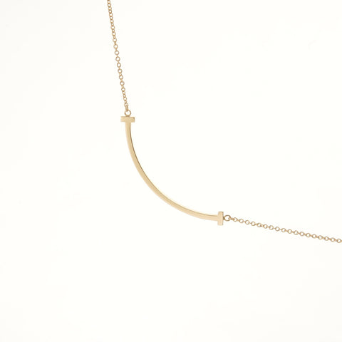 TIFFANY&Co. Au750 T Smile Necklace gold WS28416