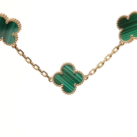 Van Cleef & Arpels Van Cleef & Arpels Alhambra 5 Motif Malachite Au750 / Box and Certificate Included bracelet gold WS28417