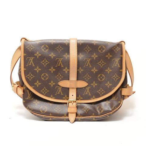 LOUIS VUITTON Saumur Monogram, made in 2004 Shoulder Bag Brown WS28424