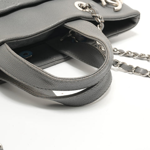 CHANEL Serial number 20s, 2014-2015, Caviar Matelass, CC logo Shoulder Bag gray WS28425