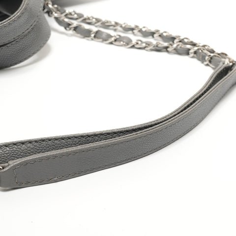 CHANEL Serial number 20s, 2014-2015, Caviar Matelass, CC logo Shoulder Bag gray WS28425