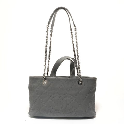 CHANEL Serial number 20s, 2014-2015, Caviar Matelass, CC logo Shoulder Bag gray WS28425
