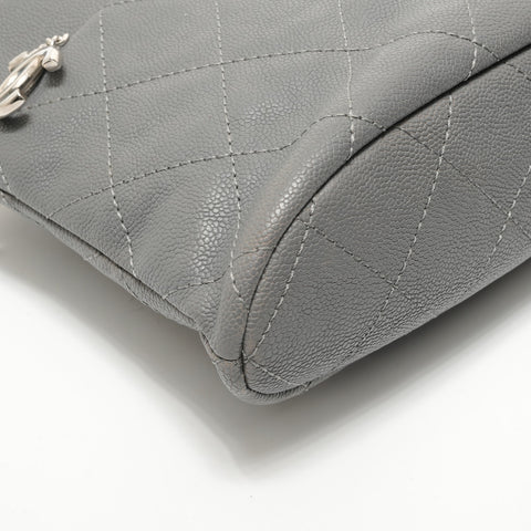 CHANEL Serial number 20s, 2014-2015, Caviar Matelass, CC logo Shoulder Bag gray WS28425