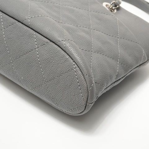 CHANEL Serial number 20s, 2014-2015, Caviar Matelass, CC logo Shoulder Bag gray WS28425