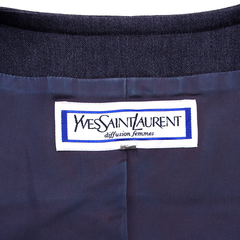 イヴ・サンローラン YVES SAINT LAURENT ジャケット スカート サイズS  ヴィンテージ セットアップ レーヨン グレー WS2842