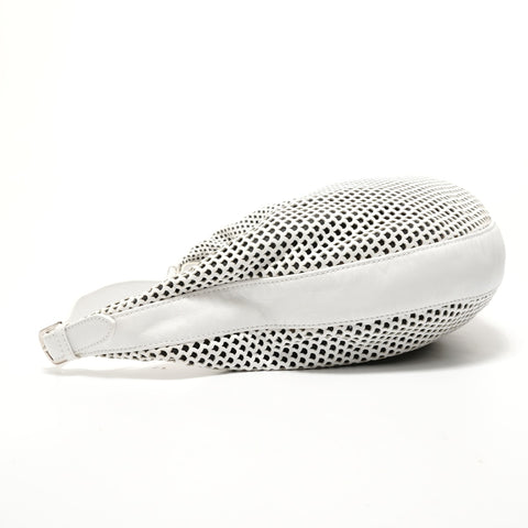 Christian Dior Perforated Hobo Leather Shoulder Bag white WS28430