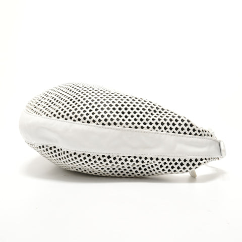 Christian Dior Perforated Hobo Leather Shoulder Bag white WS28430