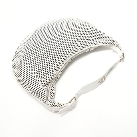 Christian Dior Perforated Hobo Leather Shoulder Bag white WS28430