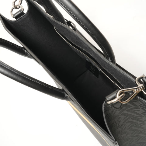 FENDI Vertical 2-way Zucca PVC 7VA578 Handbag black WS28432