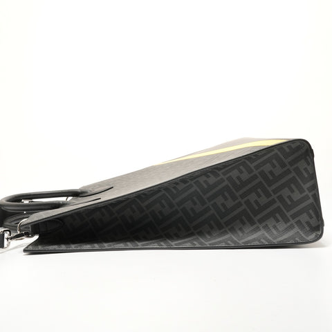 FENDI Vertical 2-way Zucca PVC 7VA578 Handbag black WS28432