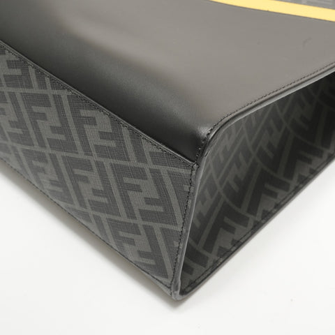 FENDI Vertical 2-way Zucca PVC 7VA578 Handbag black WS28432