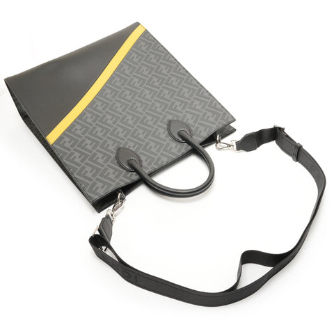 FENDI Vertical 2-way Zucca PVC 7VA578 Handbag black WS28432
