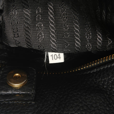 PRADA One belt, side pocket, leather Shoulder Bag black WS28433