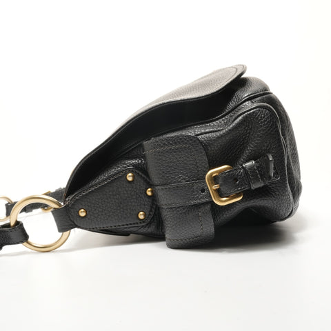 PRADA One belt, side pocket, leather Shoulder Bag black WS28433