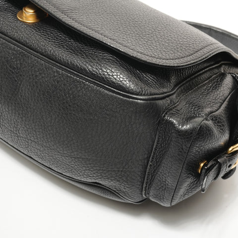 PRADA One belt, side pocket, leather Shoulder Bag black WS28433