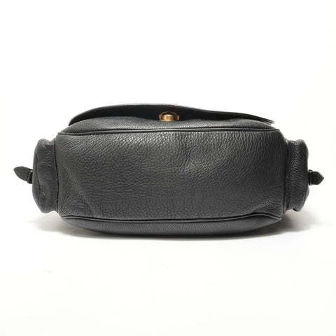 PRADA One belt, side pocket, leather Shoulder Bag black WS28433