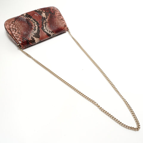 GUCCI Soho Python Bordeaux Chain Shoulder Bag Red WS28434
