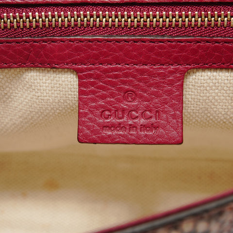 GUCCI Soho Python Bordeaux Chain Shoulder Bag Red WS28434