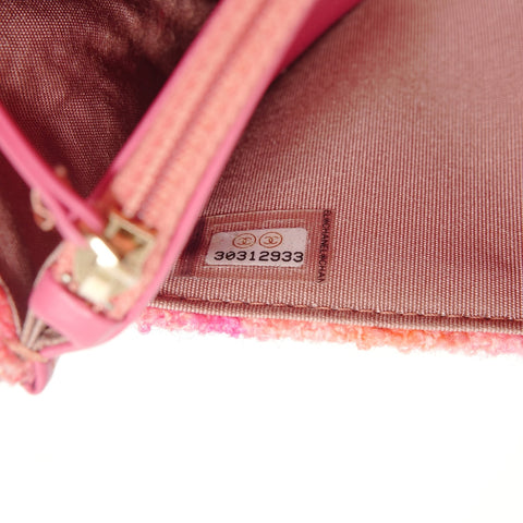 CHANEL 19 Matelass 30s Series 2-way Chain Wallet Tweed Shoulder Bag pink WS28435