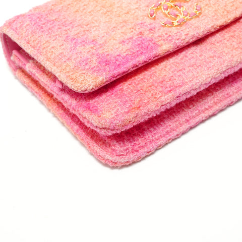 CHANEL 19 Matelass 30s Series 2-way Chain Wallet Tweed Shoulder Bag pink WS28435