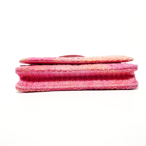 CHANEL 19 Matelass 30s Series 2-way Chain Wallet Tweed Shoulder Bag pink WS28435