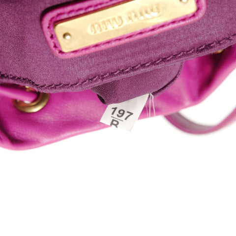 Miu Miu Matelass drawstring leather bag Shoulder Bag purple WS28436
