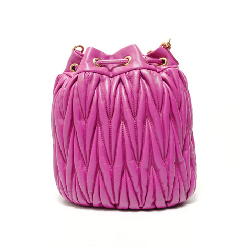 Miu Miu Matelass drawstring leather bag Shoulder Bag purple WS28436