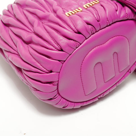 Miu Miu Matelass drawstring leather bag Shoulder Bag purple WS28436