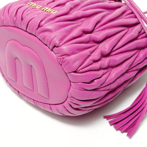 Miu Miu Matelass drawstring leather bag Shoulder Bag purple WS28436